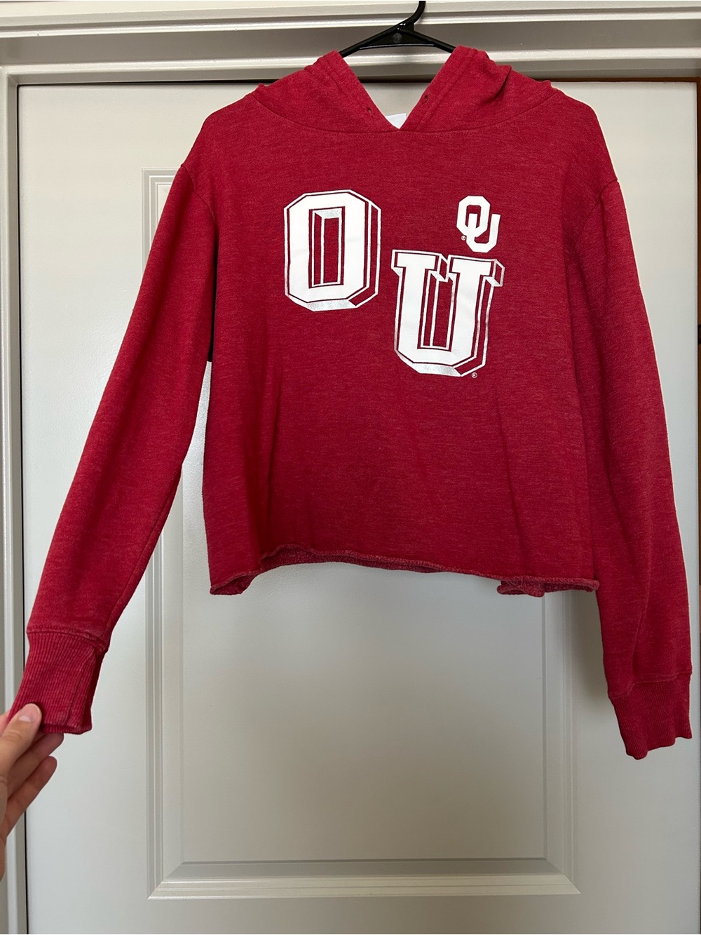 OU Women's Red Hoodie Crop Top